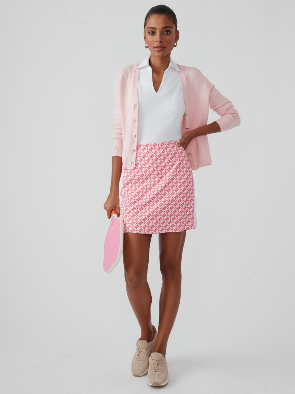 J McLaughlin Palm Spring Skort in Midi Mod Collage - Pink/Orange NEW
